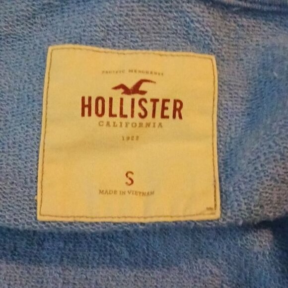 Hollister Womens S Blue Lace Front Pullover Sweatshirt Long Sleeve Top - Picture 6 of 7